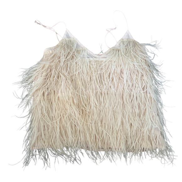 Jieru pink feather tank top sz M - Picture 1 of 4